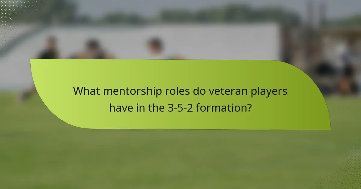 What mentorship roles do veteran players have in the 3-5-2 formation?