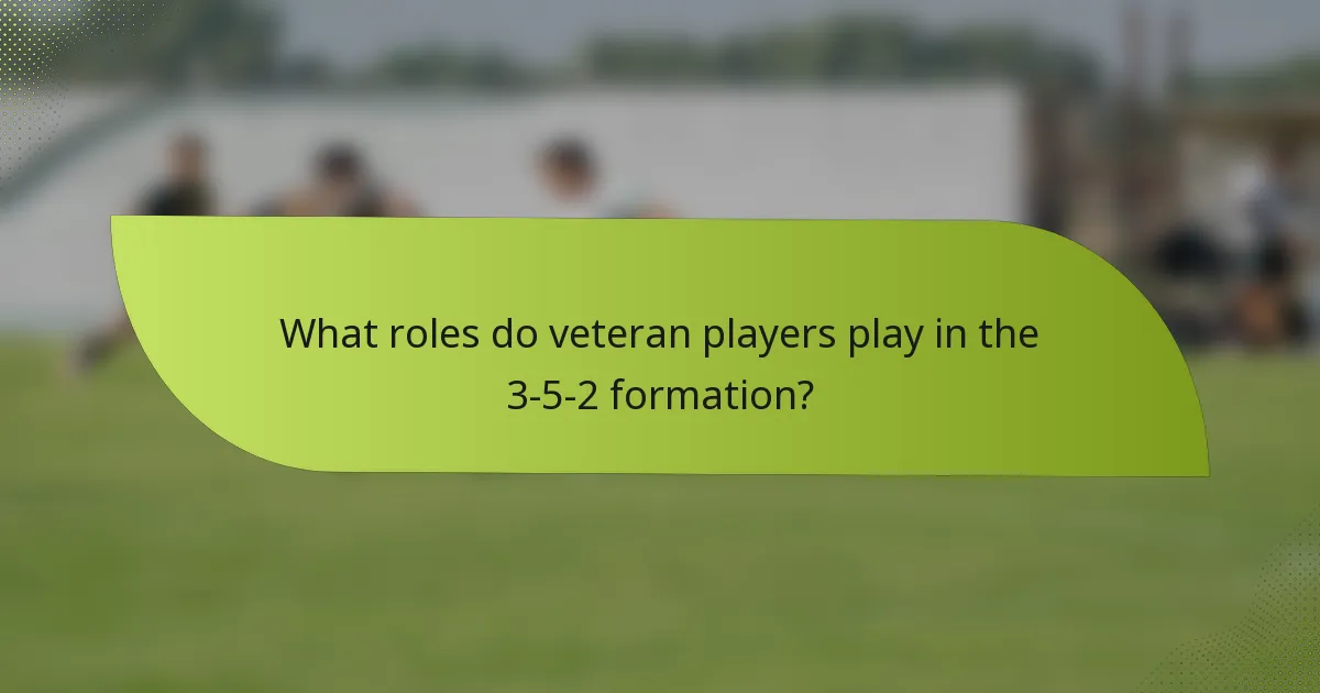 What roles do veteran players play in the 3-5-2 formation?